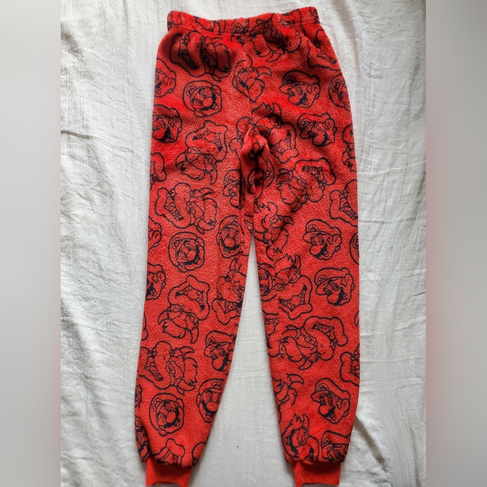 Nintendo Super Mario Red Plush Pajama Bottoms Size 10-12